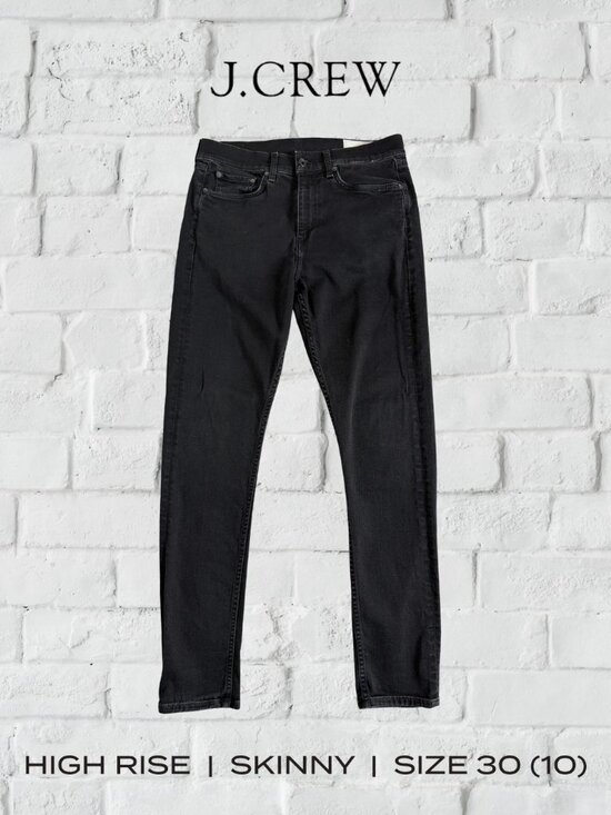 J. Crew Denim - J.Crew Toothpick Black 10" High Rise Skinny Jeans Size 30 / 10 Like New